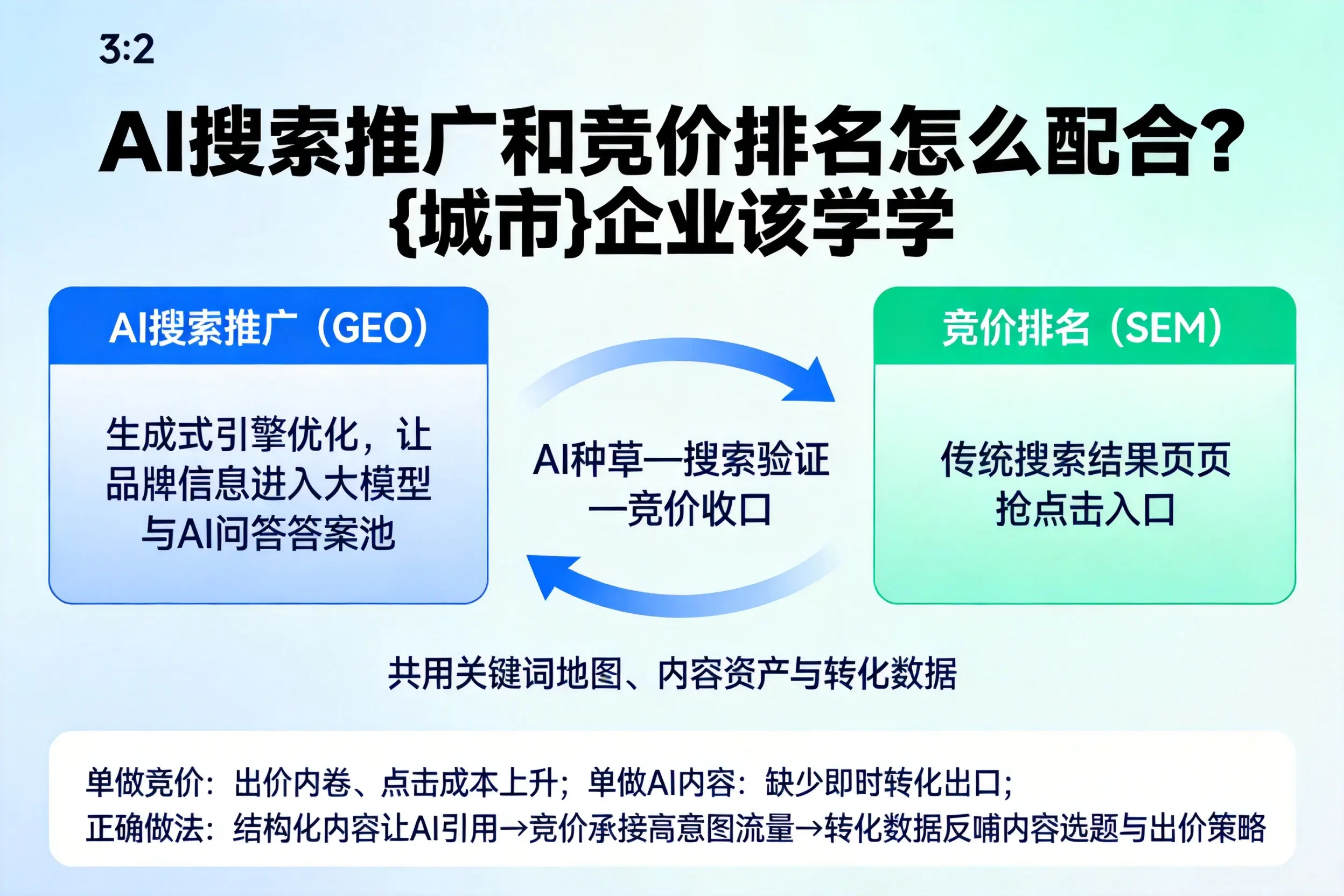 AI搜索推广和竞价排名怎么配合？鹰潭企业该学学