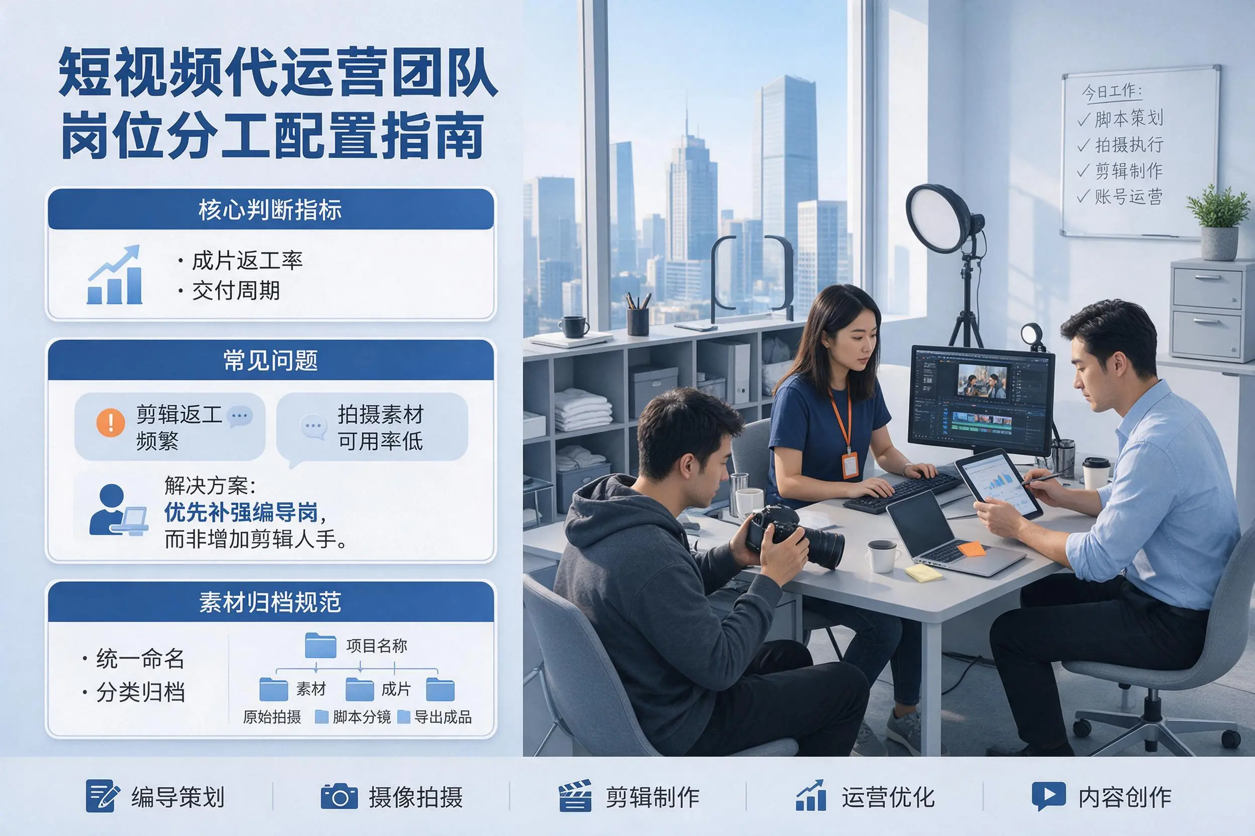 短视频代运营团队如何配置?鹰潭企业岗位分工科普说明