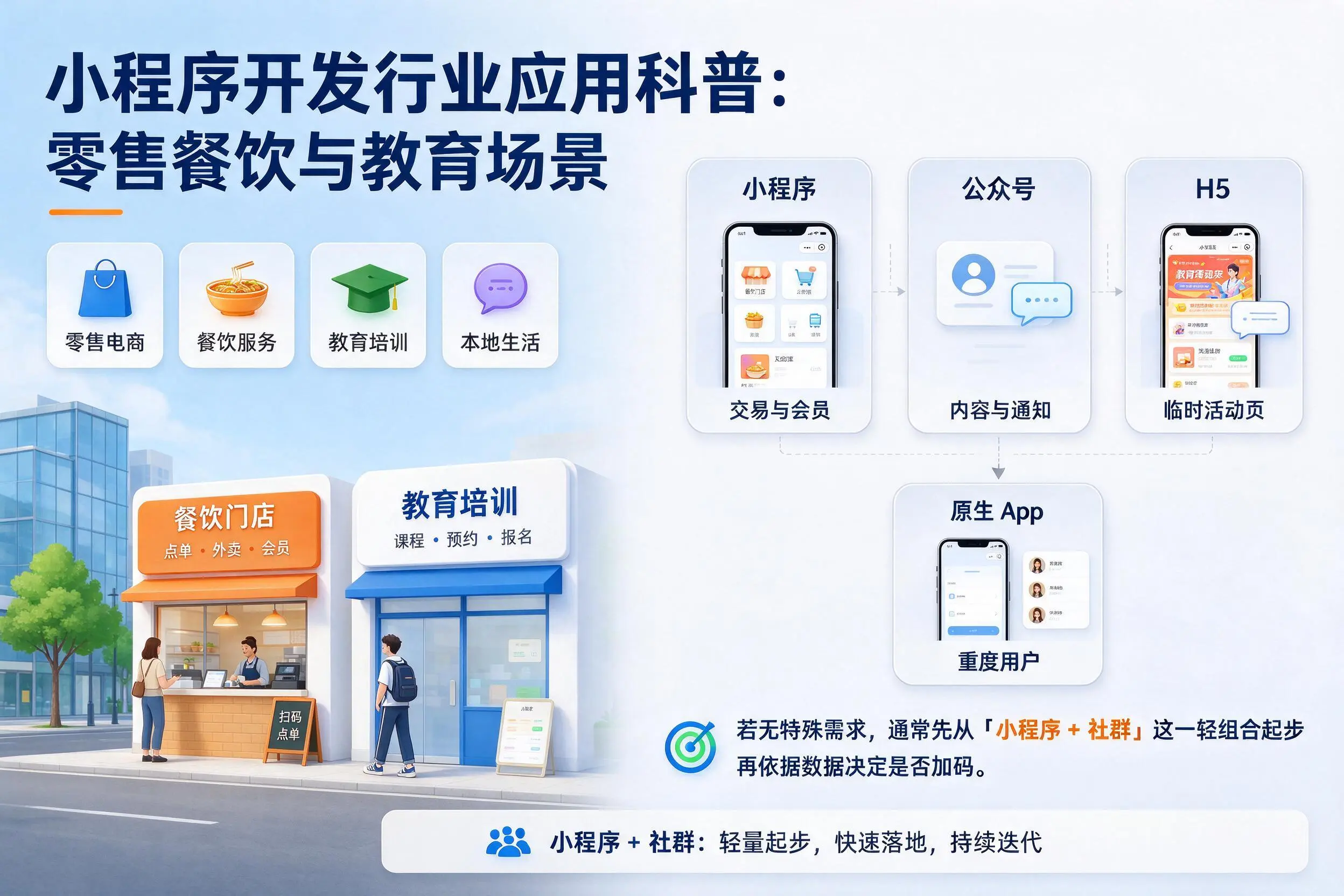 鹰潭小程序开发行业应用科普:零售餐饮与教育场景