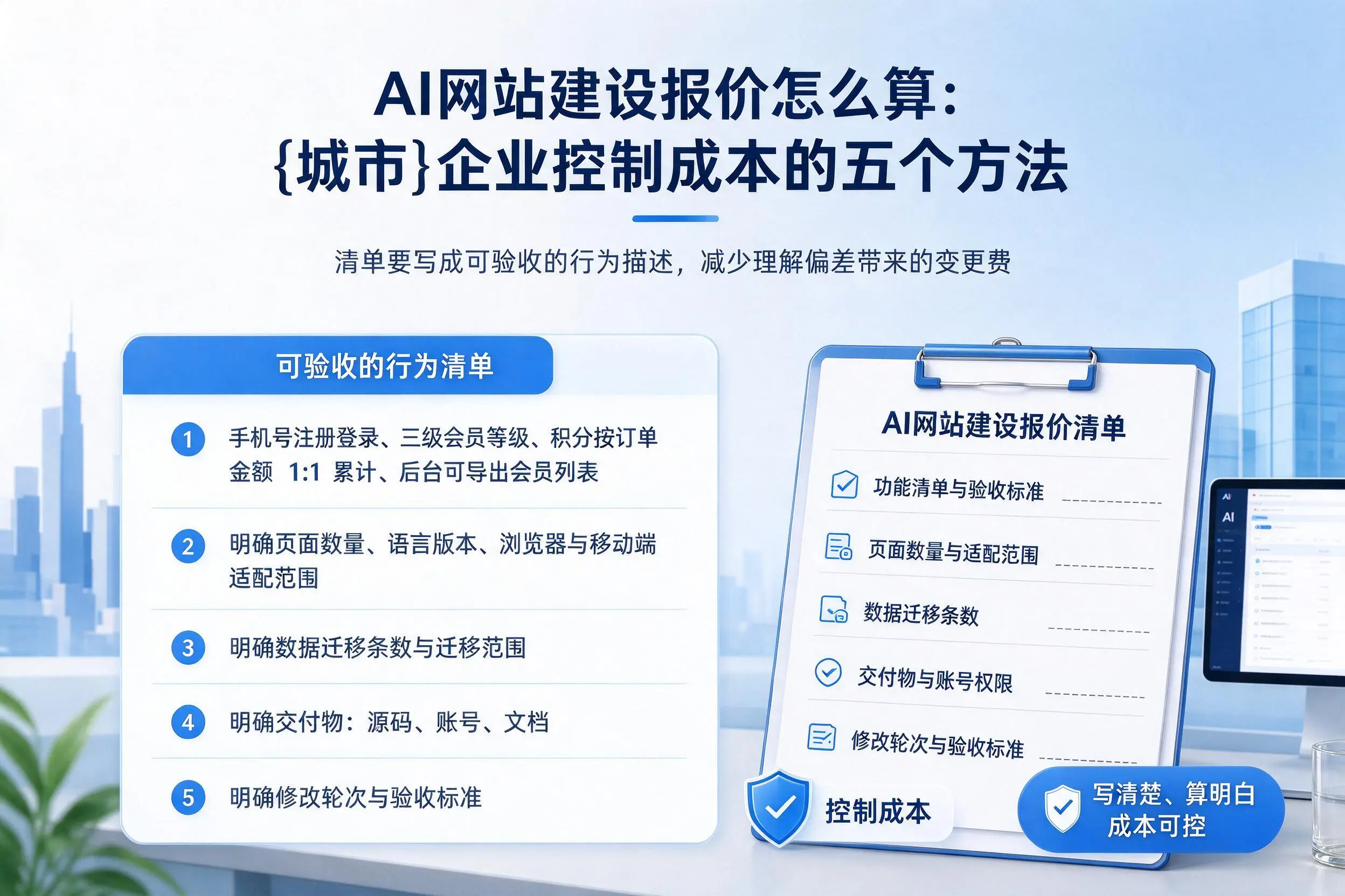 AI网站建设报价怎么算:鹰潭企业控制成本的五个方法